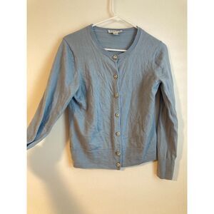 Pendleton Cardigan Women's 100% Merino Wool Blue Grey Size Large